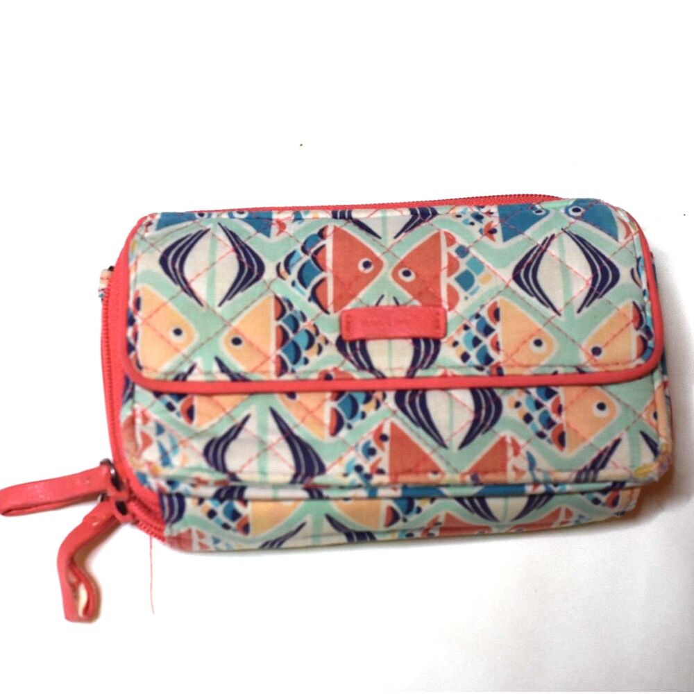 Vera Bradley Retired/Rare Go Fish  Zip Around All In One Clutch Trendy Wallet